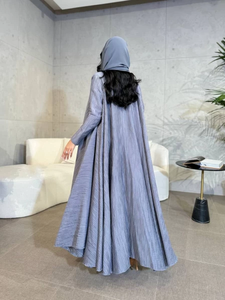 Abaya Crepe Crumpled Grey IB174 Gray